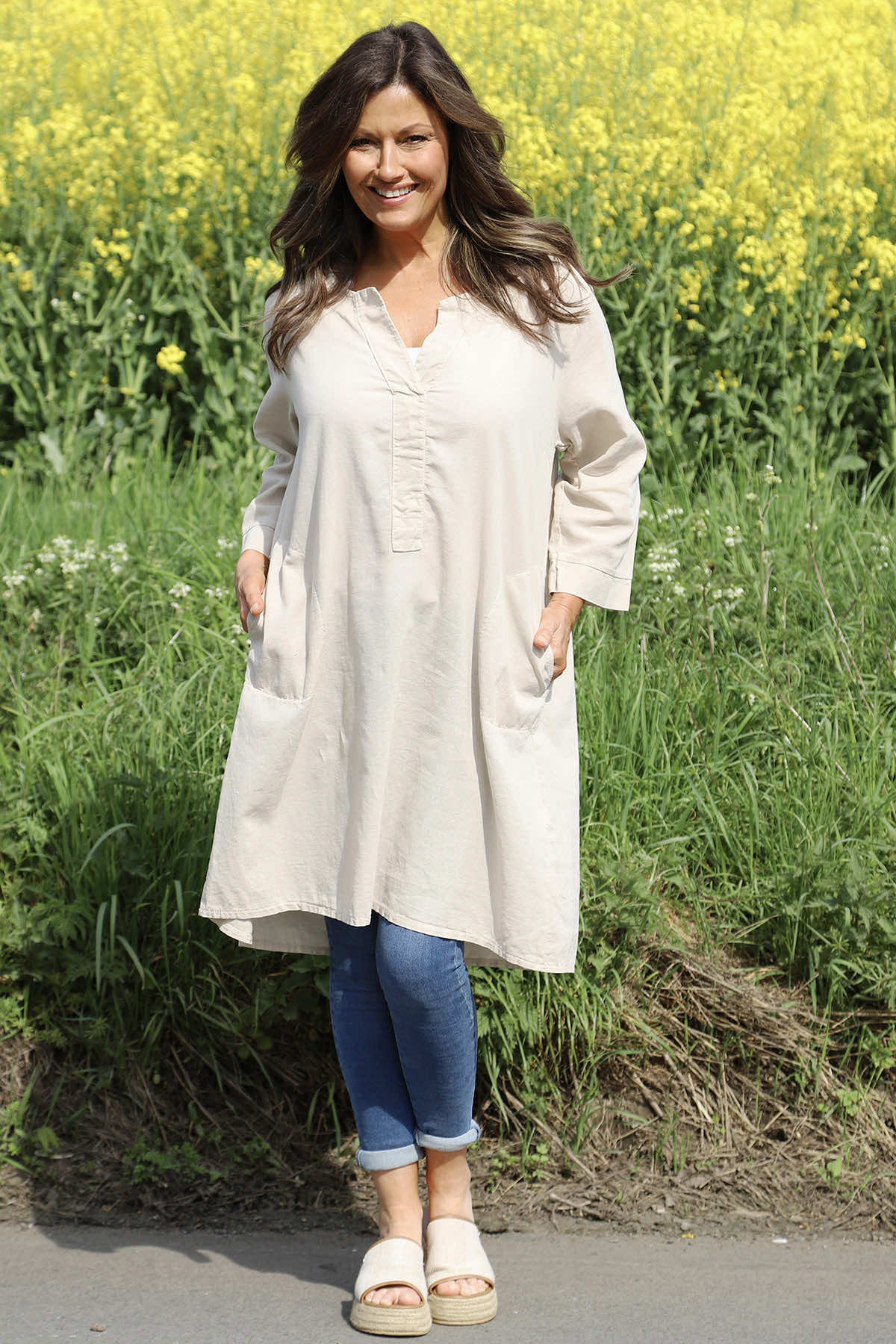 Davina Linen Tunic Stone