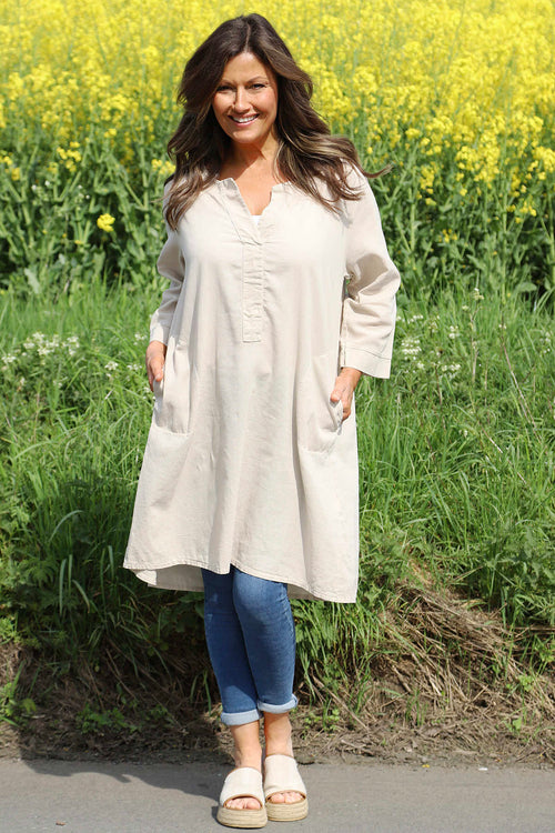 Davina Linen Tunic Stone - Image 1