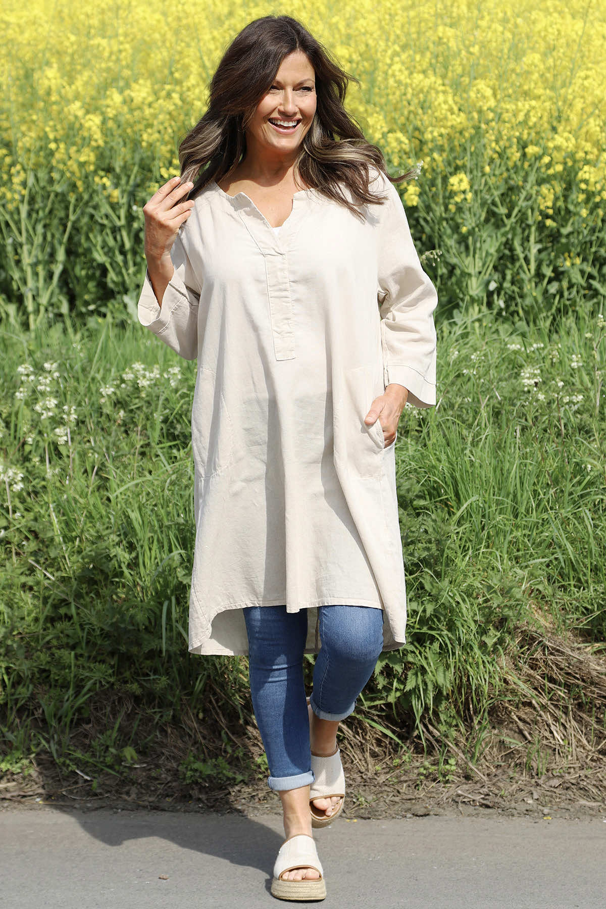 Davina Linen Tunic Stone