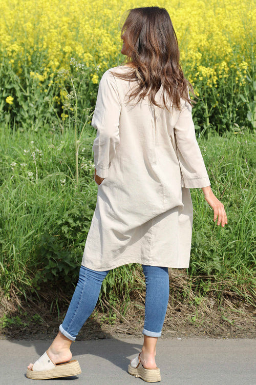 Davina Linen Tunic Stone - Image 4