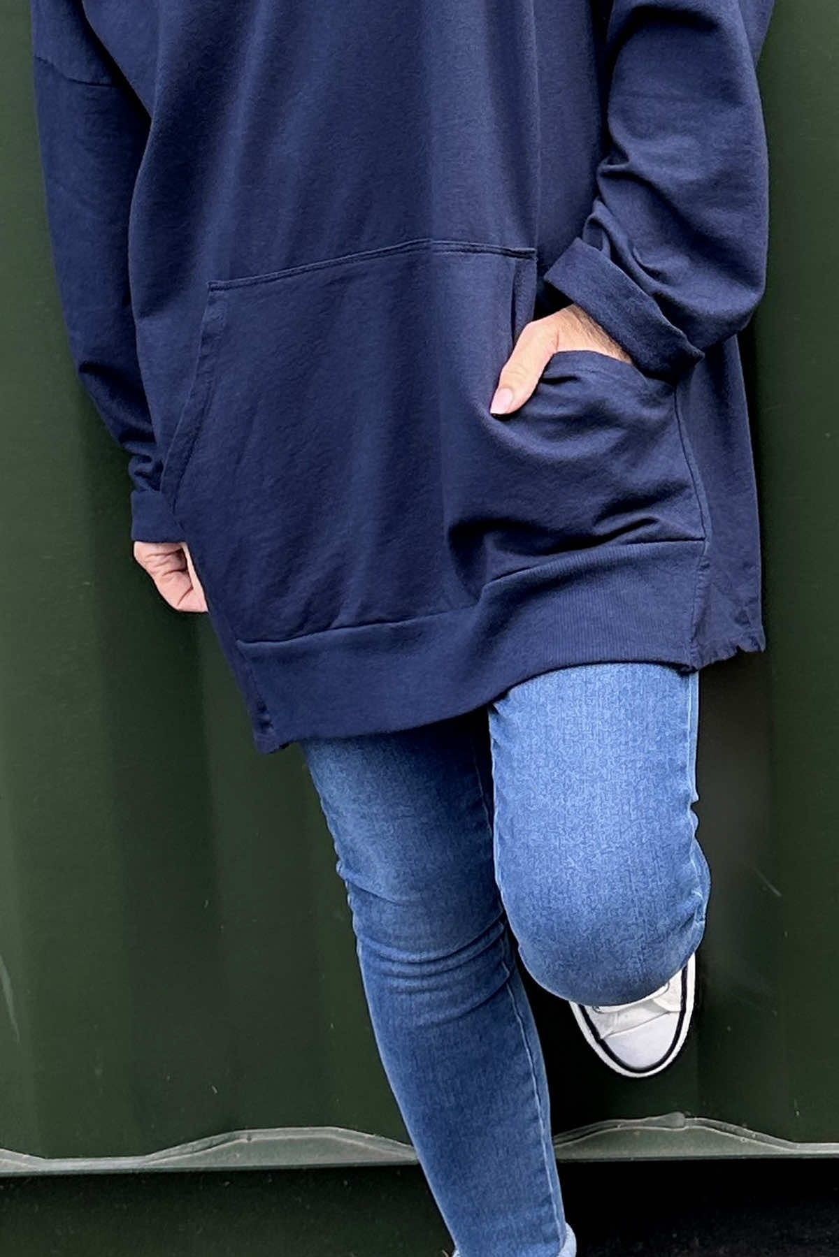 Samantha Pocket Cotton Top Navy