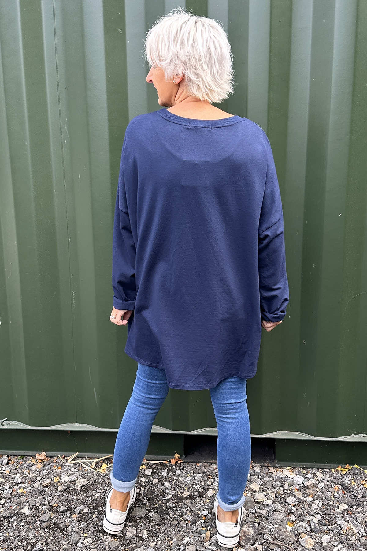 Samantha Pocket Cotton Top Navy