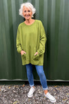 Samantha Pocket Cotton Top Olive