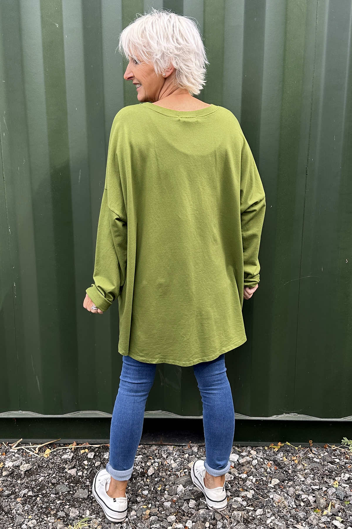 Samantha Pocket Cotton Top Olive