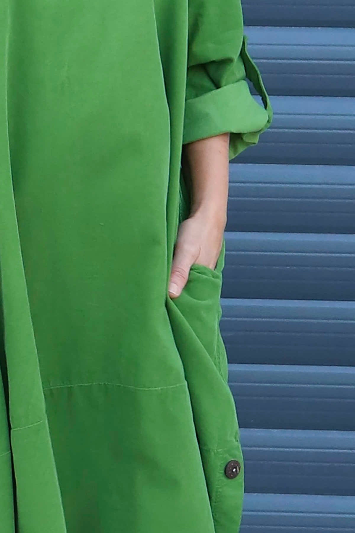 Deborah Needlecord Dress Green
