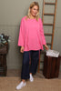 Andie Seam Detail Cotton Top Fuchsia