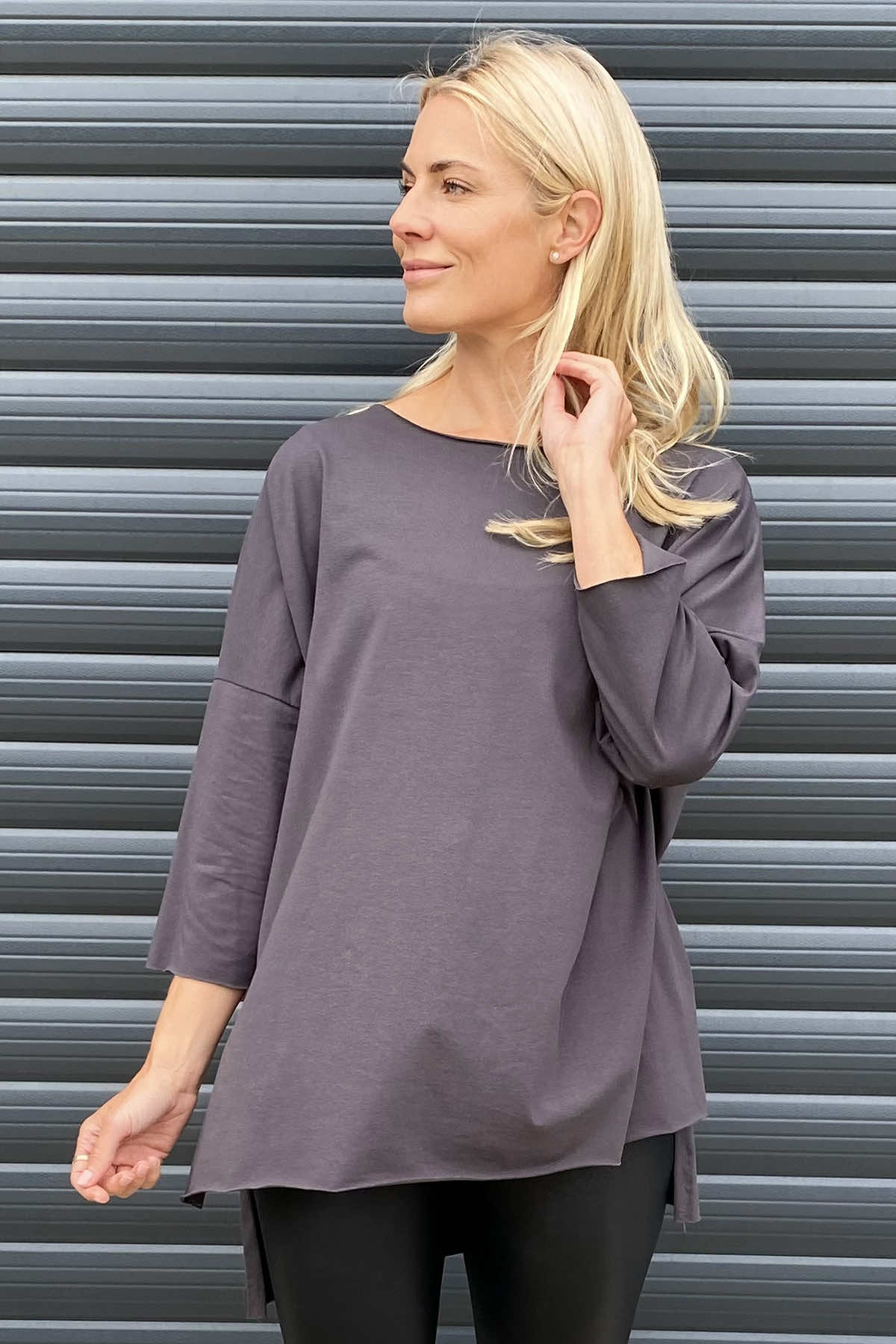 Betty Cotton Top Charcoal