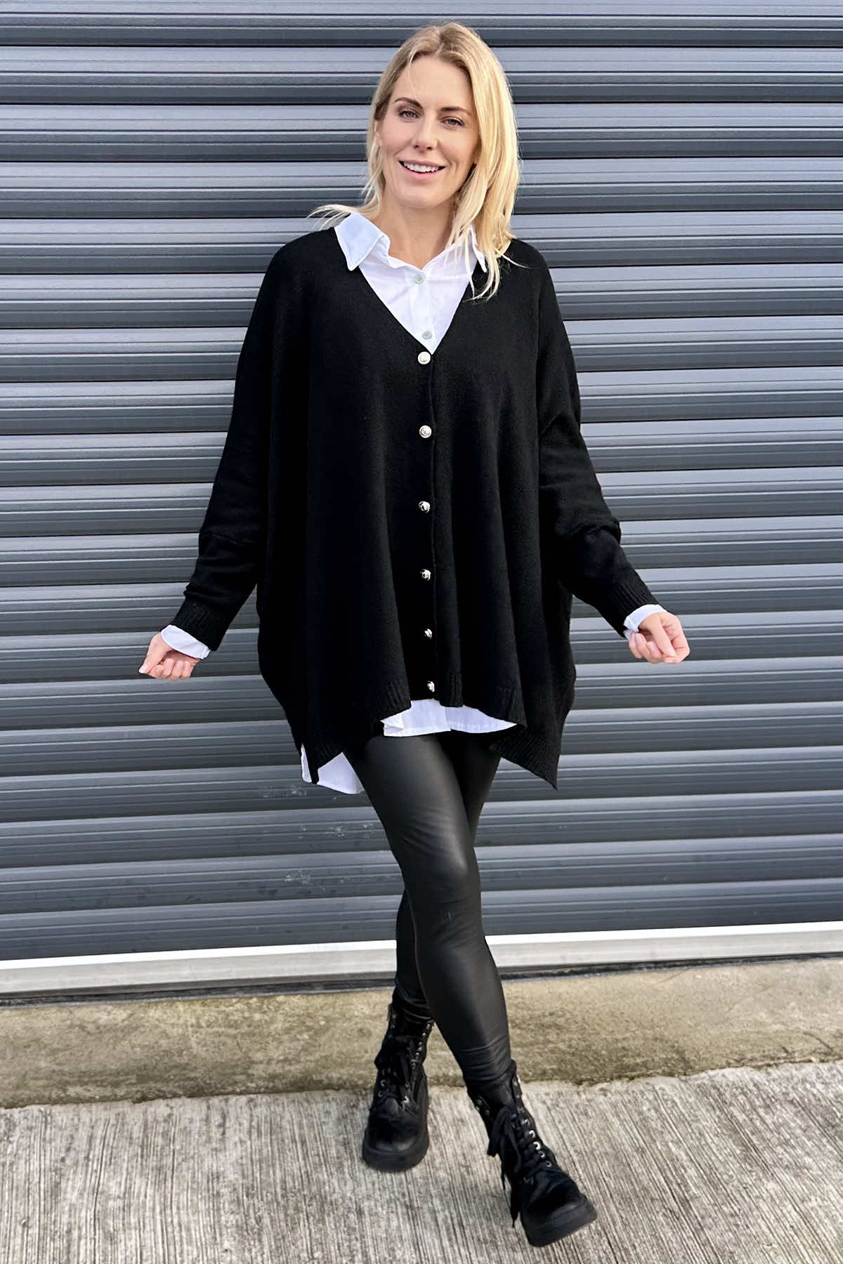 Hattie Knitted Cardigan Black