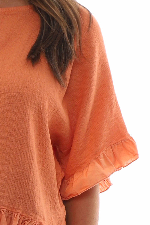 Lavinia Frill Cotton Top Orange - Image 5