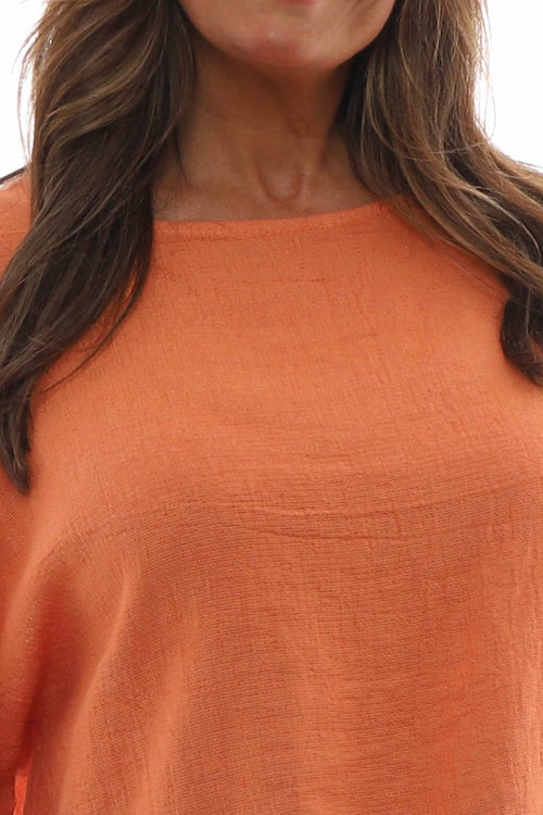 Lavinia Frill Cotton Top Orange - Image 6