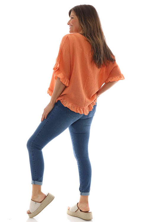 Lavinia Frill Cotton Top Orange - Image 8