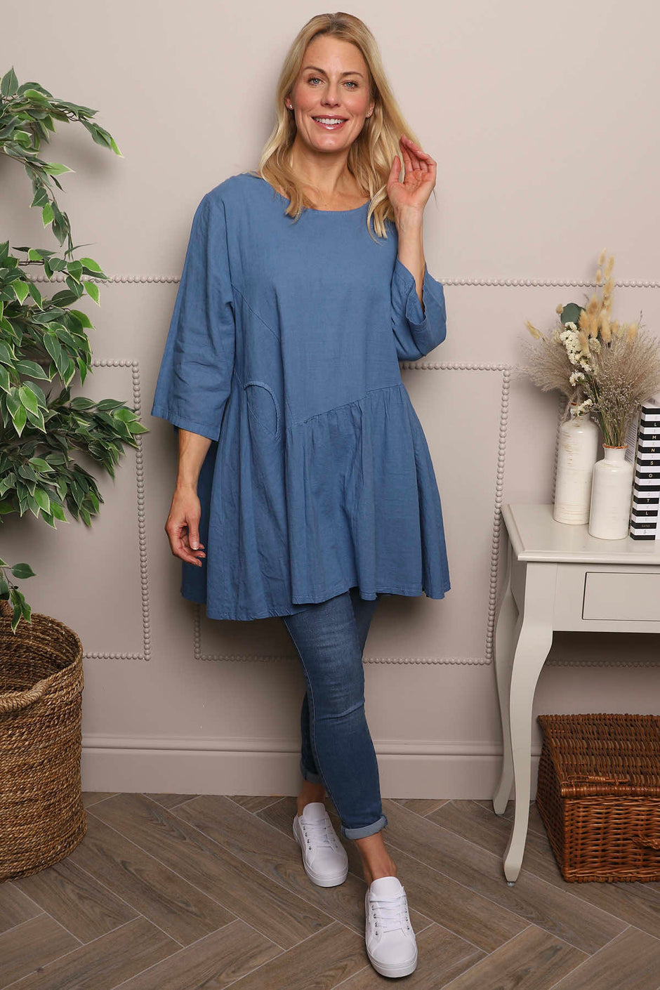 Lanton Linen Tunic Blue