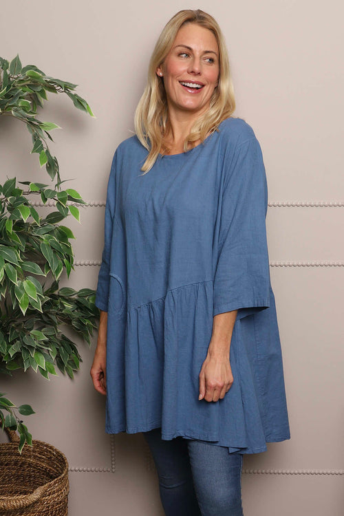 Lanton Linen Tunic Blue - Image 2