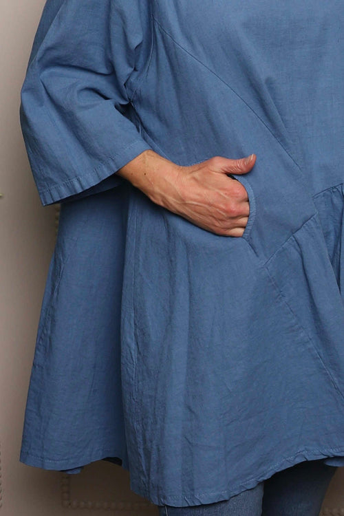Lanton Linen Tunic Blue - Image 3