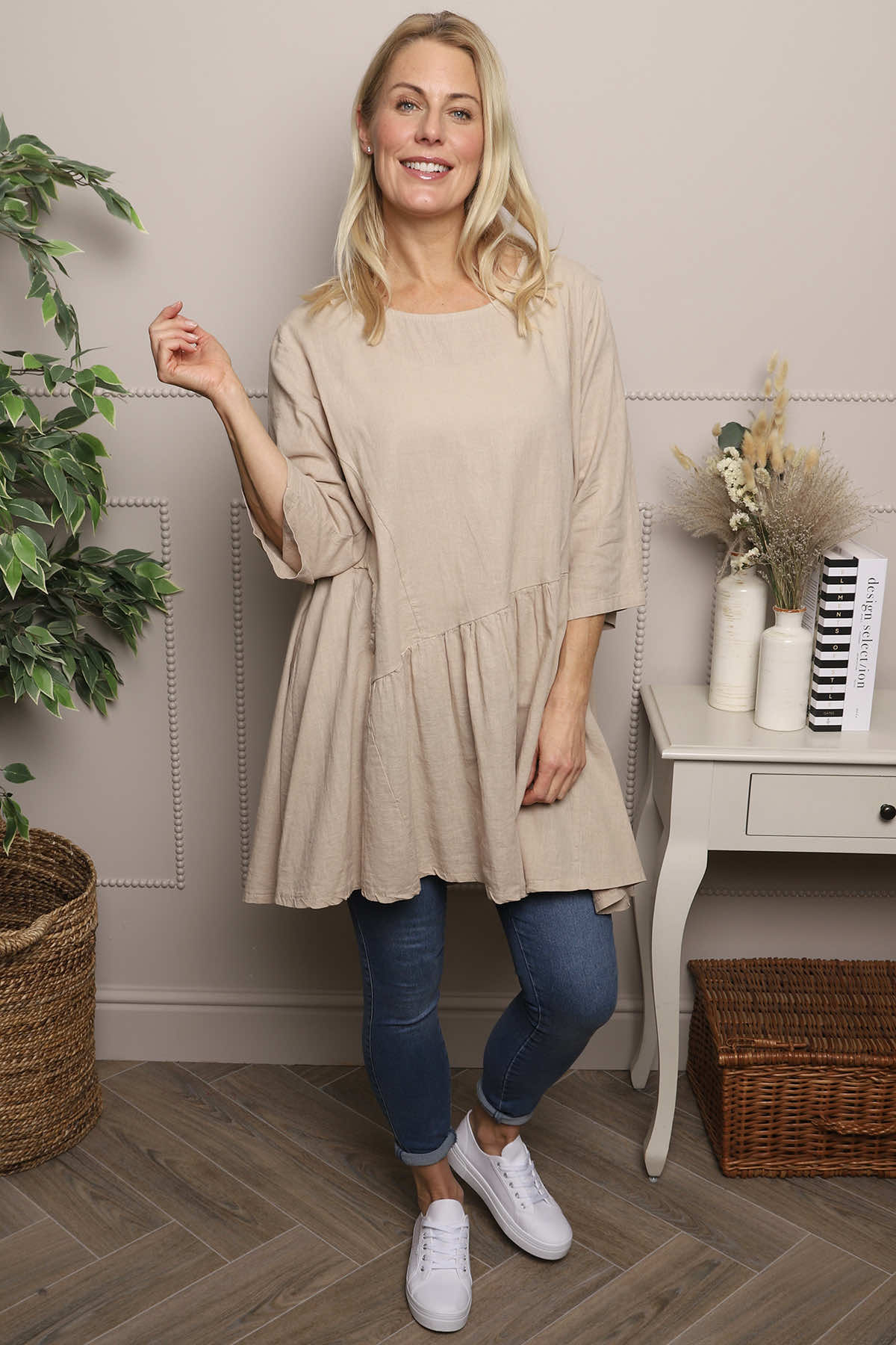 Lanton Linen Tunic Camel