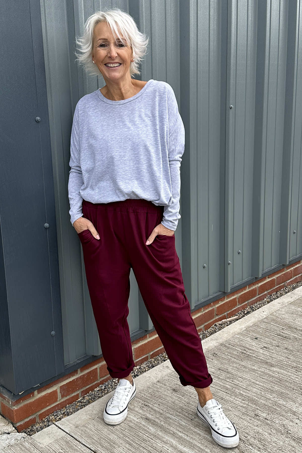 Gwen Cotton Joggers Burgundy