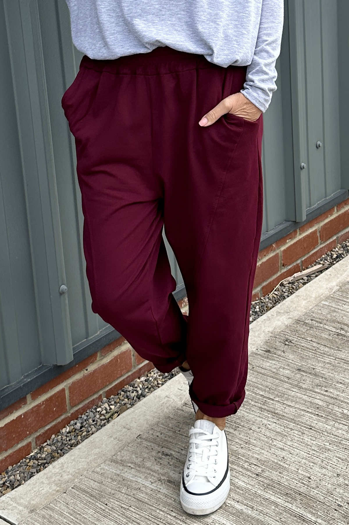 Gwen Cotton Joggers Burgundy