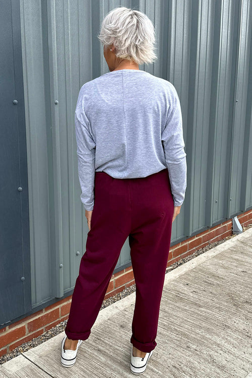 Gwen Cotton Joggers Burgundy - Image 4