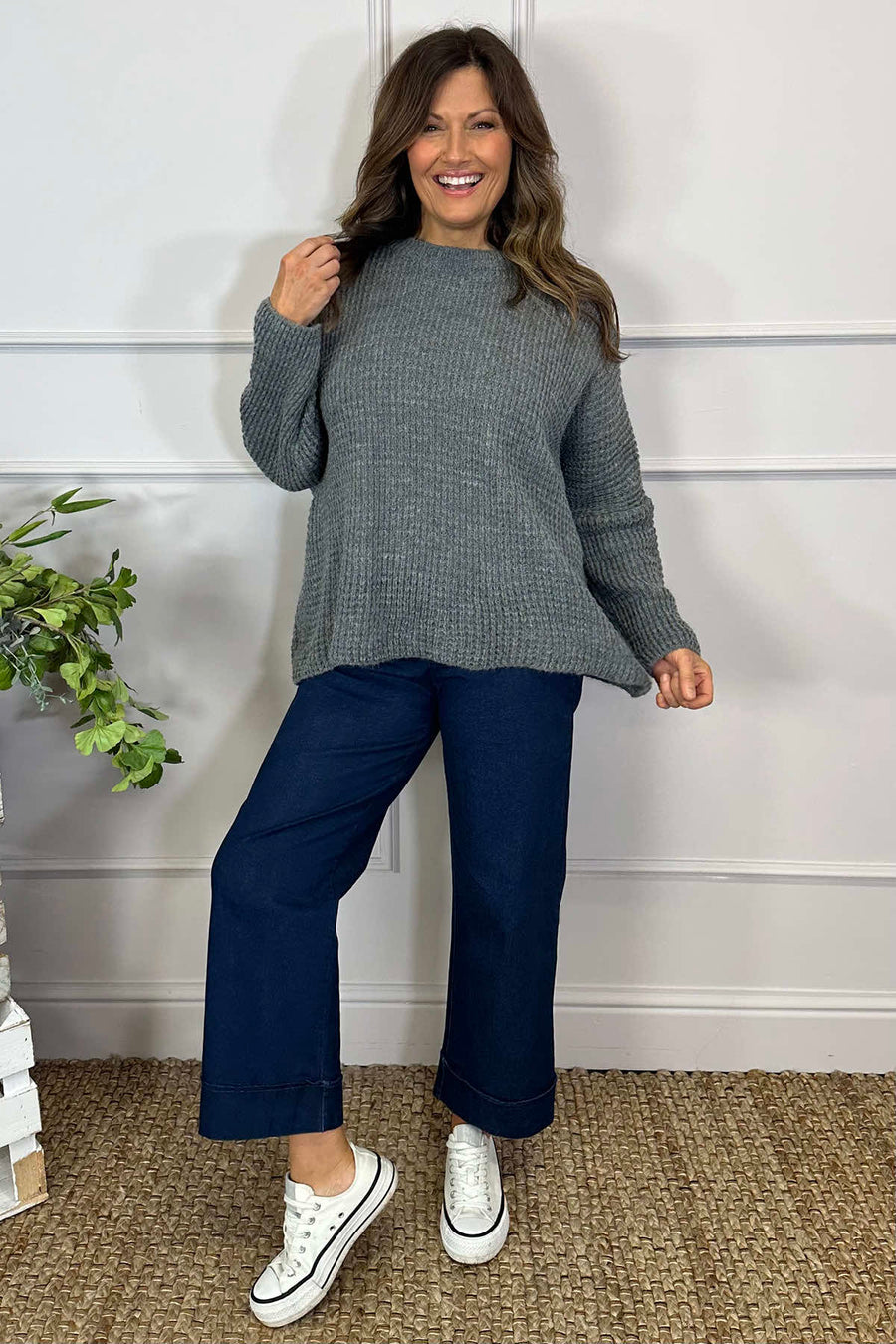 Maria Knitted Jumper Mid Grey