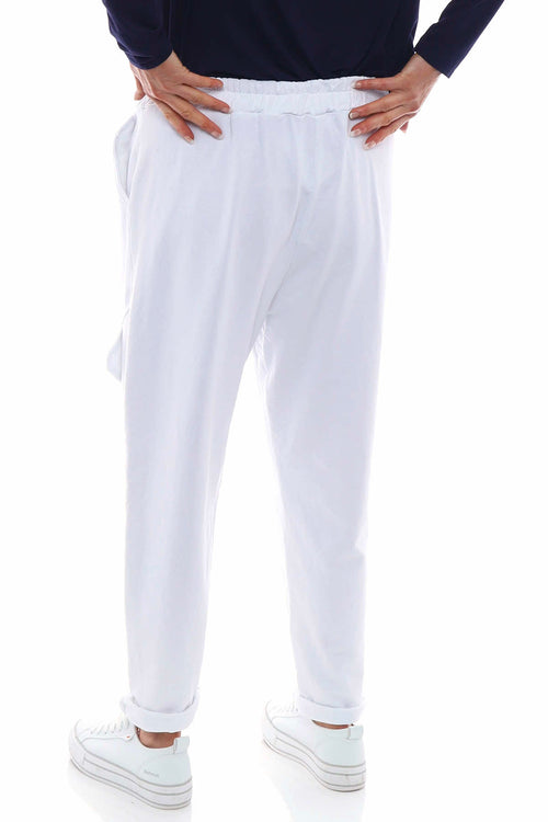 Kayomi Jersey Pocket Cotton Joggers White - Image 5