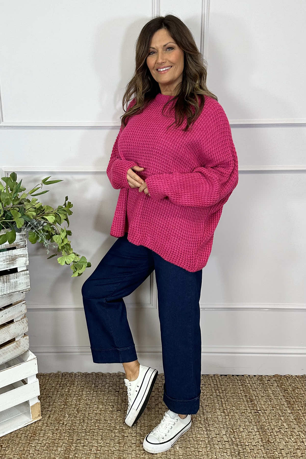 Maria Knitted Jumper Fuchsia