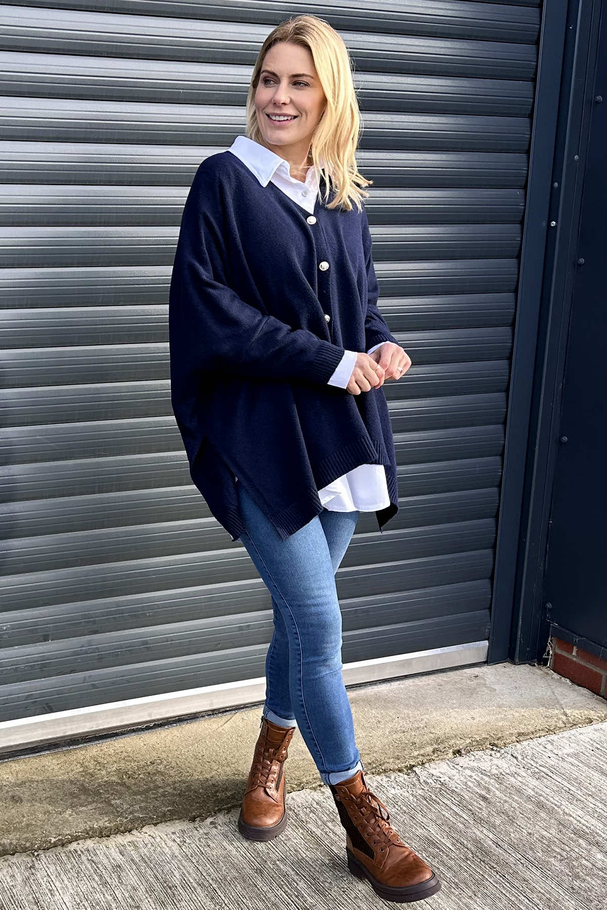 Hattie Knitted Cardigan Navy