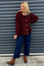 Joelle Hooded Boucle Cardigan Wine