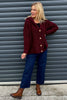 Joelle Hooded Boucle Cardigan Wine