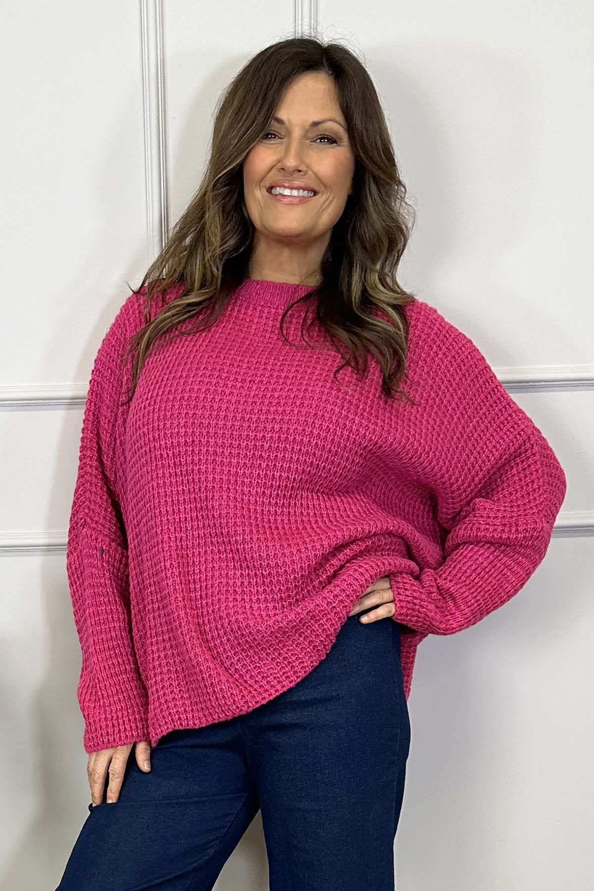 Maria Knitted Jumper Fuchsia