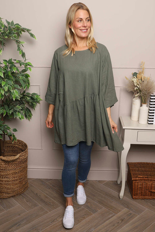 Lanton Linen Tunic Khaki - Image 2