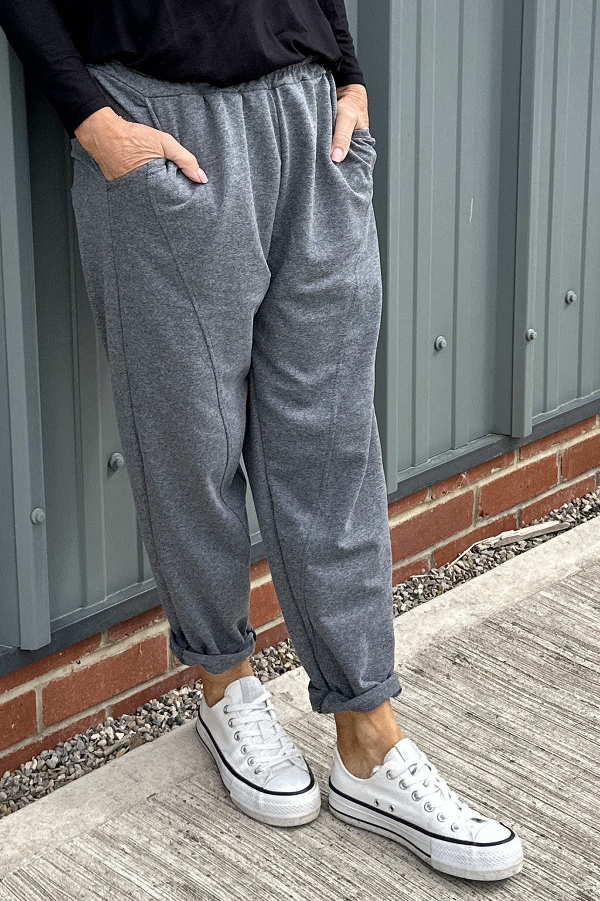 Gwen Cotton Joggers Marl Charcoal