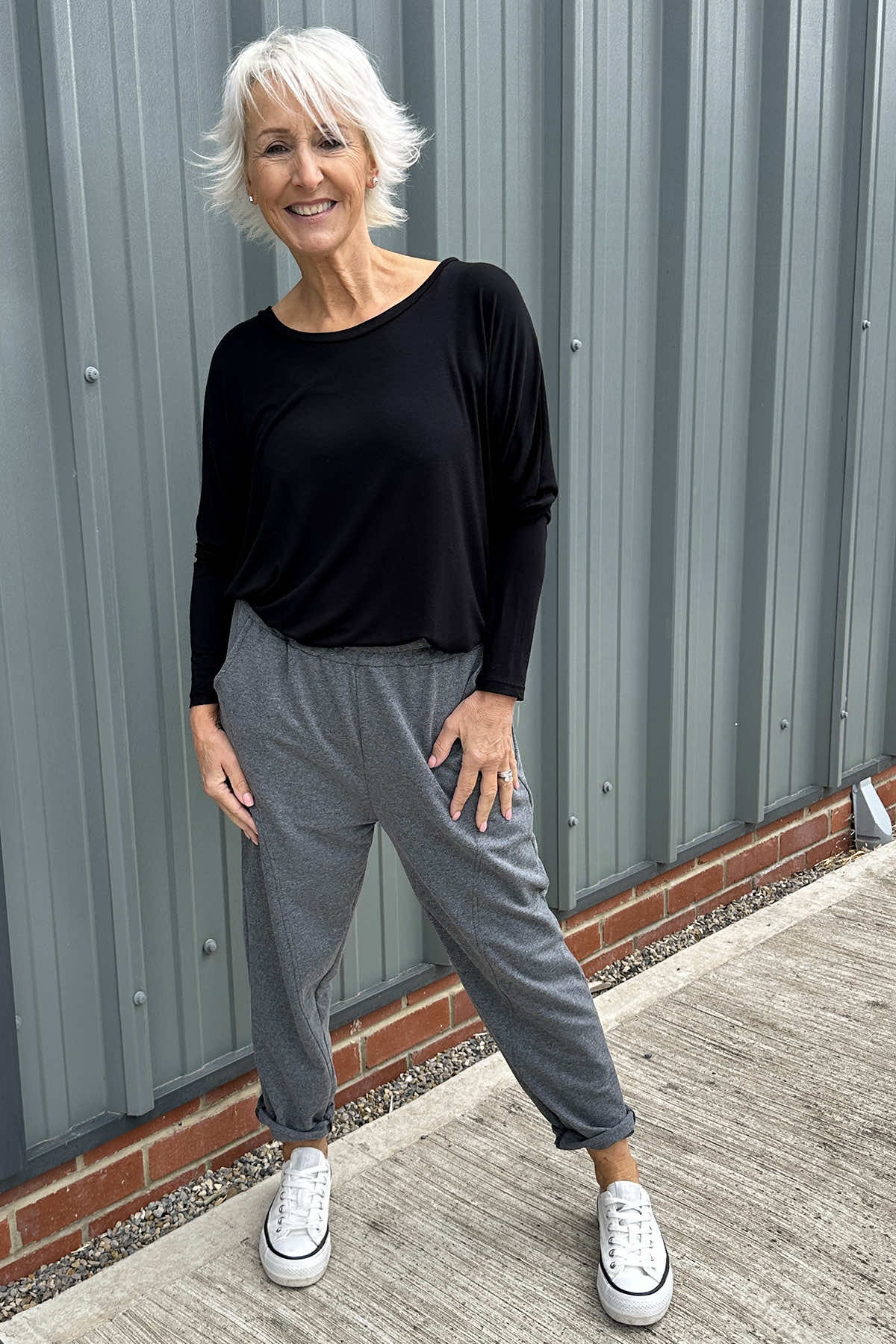 Gwen Cotton Joggers Marl Charcoal