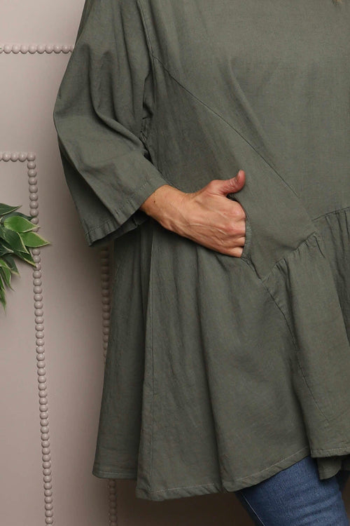 Lanton Linen Tunic Khaki - Image 3