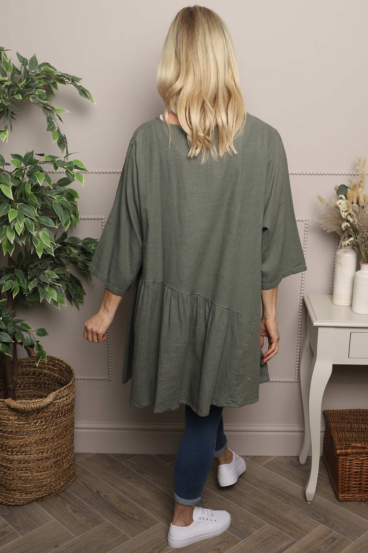Lanton Linen Tunic Khaki