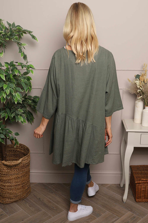 Lanton Linen Tunic Khaki - Image 4