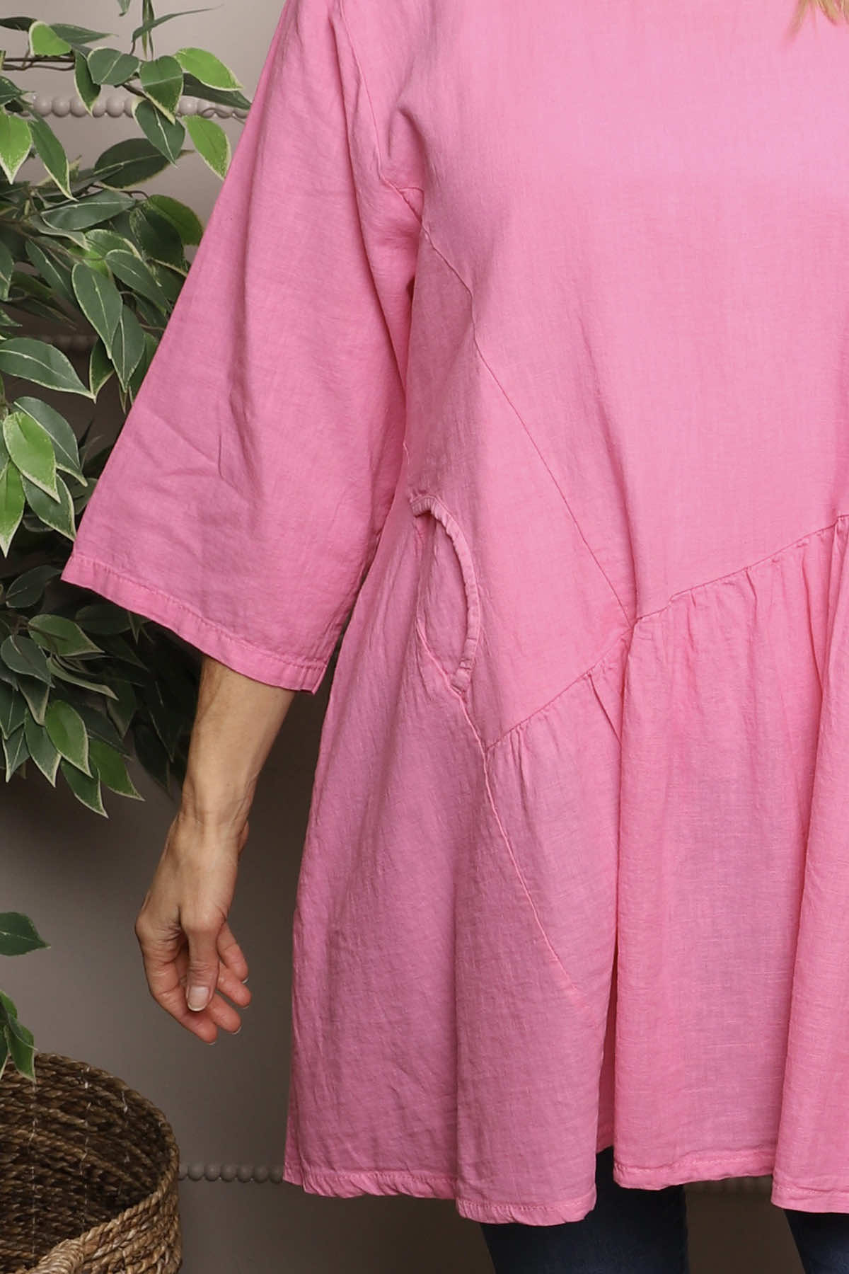Lanton Linen Tunic Fuchsia