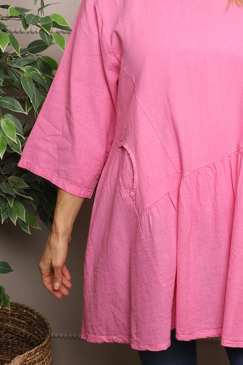 Lanton Linen Tunic Fuchsia - Image 3