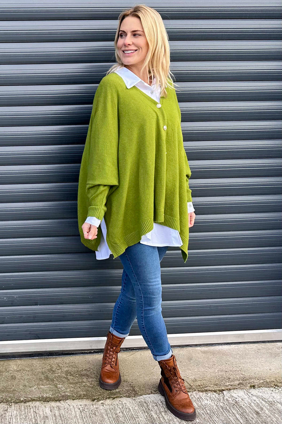 Hattie Knitted Cardigan Green