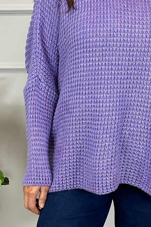 Maria Knitted Jumper Purple - Image 3