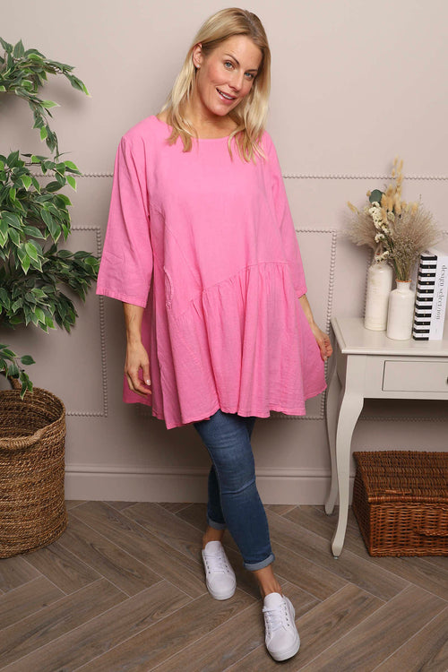 Lanton Linen Tunic Fuchsia - Image 2