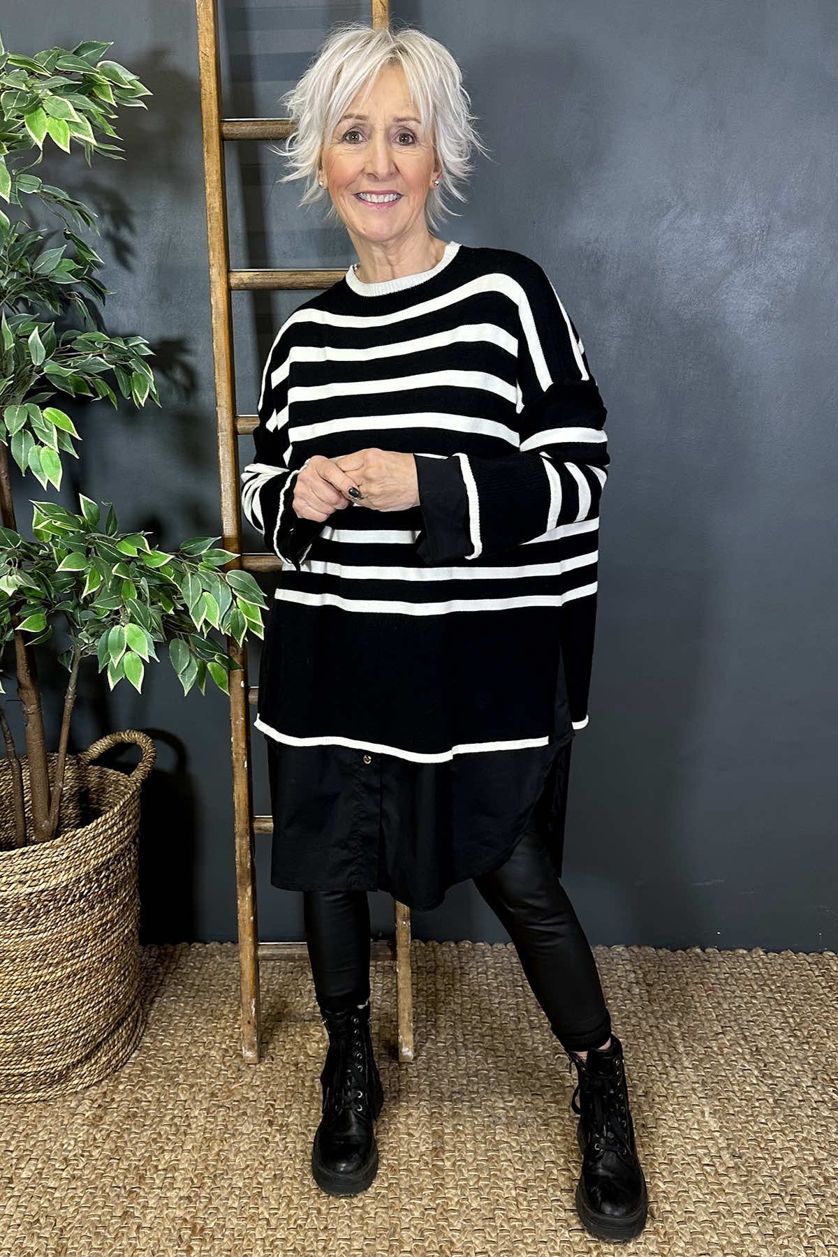 Patsy Stripe Jumper Black