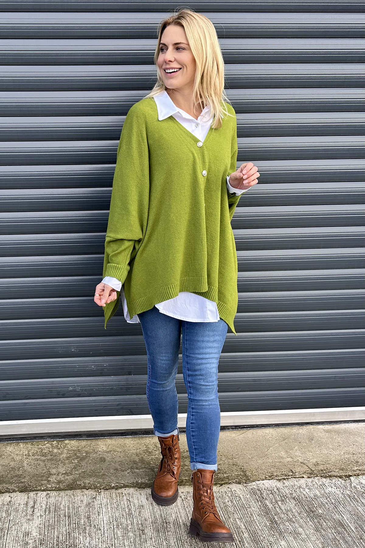 Hattie Knitted Cardigan Green