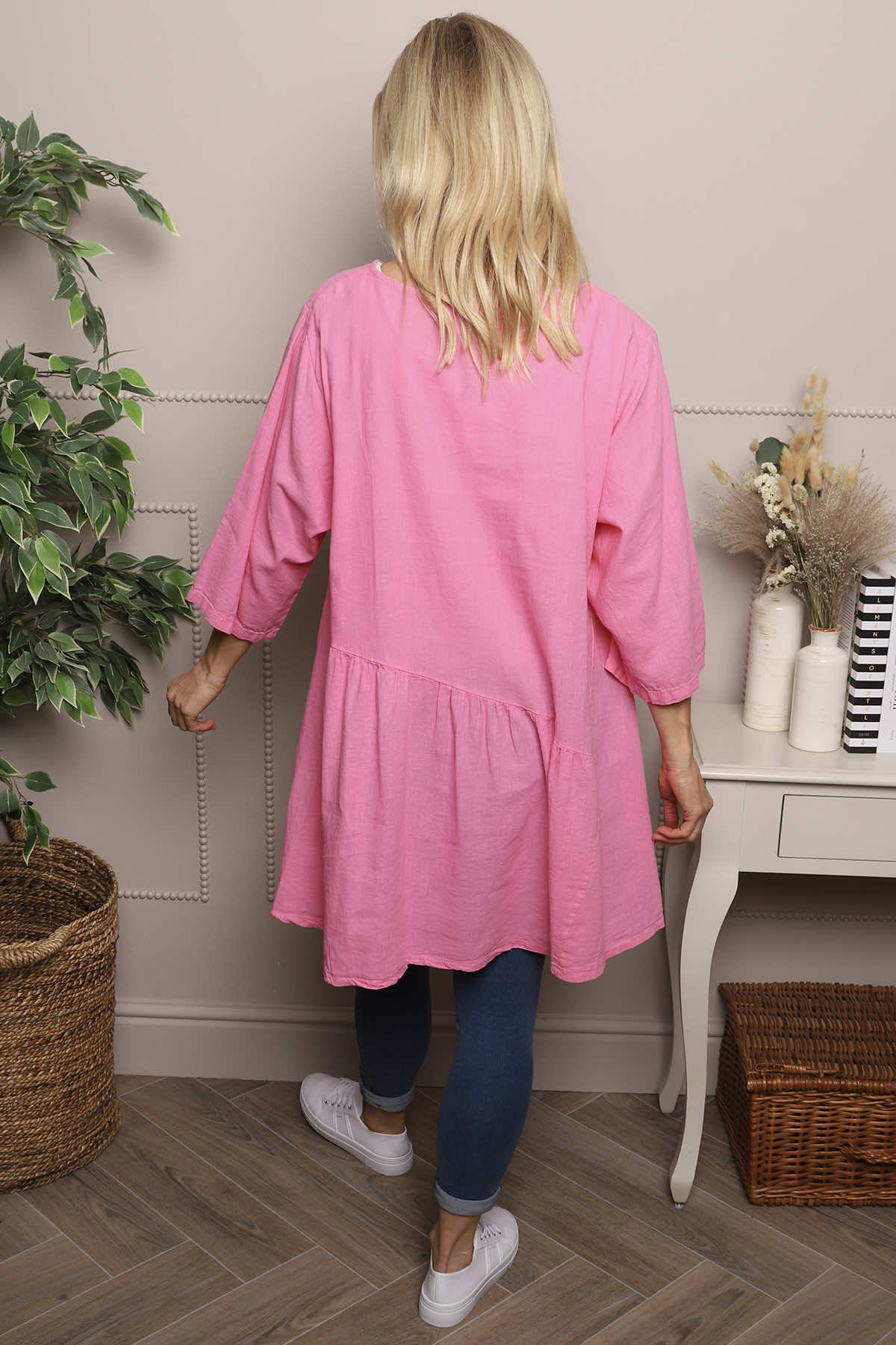Lanton Linen Tunic Fuchsia
