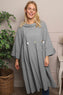 Cromer Button Detail Linen Dress Mid Grey