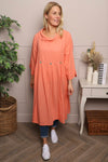 Cromer Button Detail Linen Dress Orange