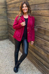 Stephanie Cord Jacket Red