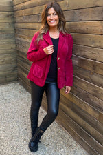 Stephanie Cord Jacket Red Red - Stephanie Cord Jacket Red