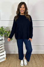 Maria Knitted Jumper Navy Navy - Maria Knitted Jumper Navy