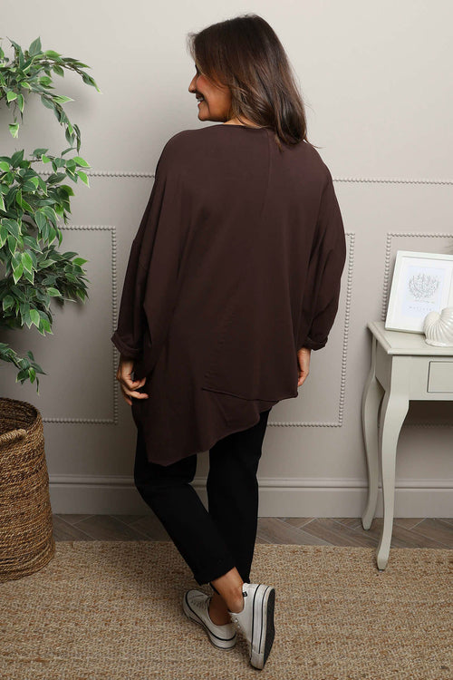 Jodie Dip Side Cotton Top Cocoa - Image 4
