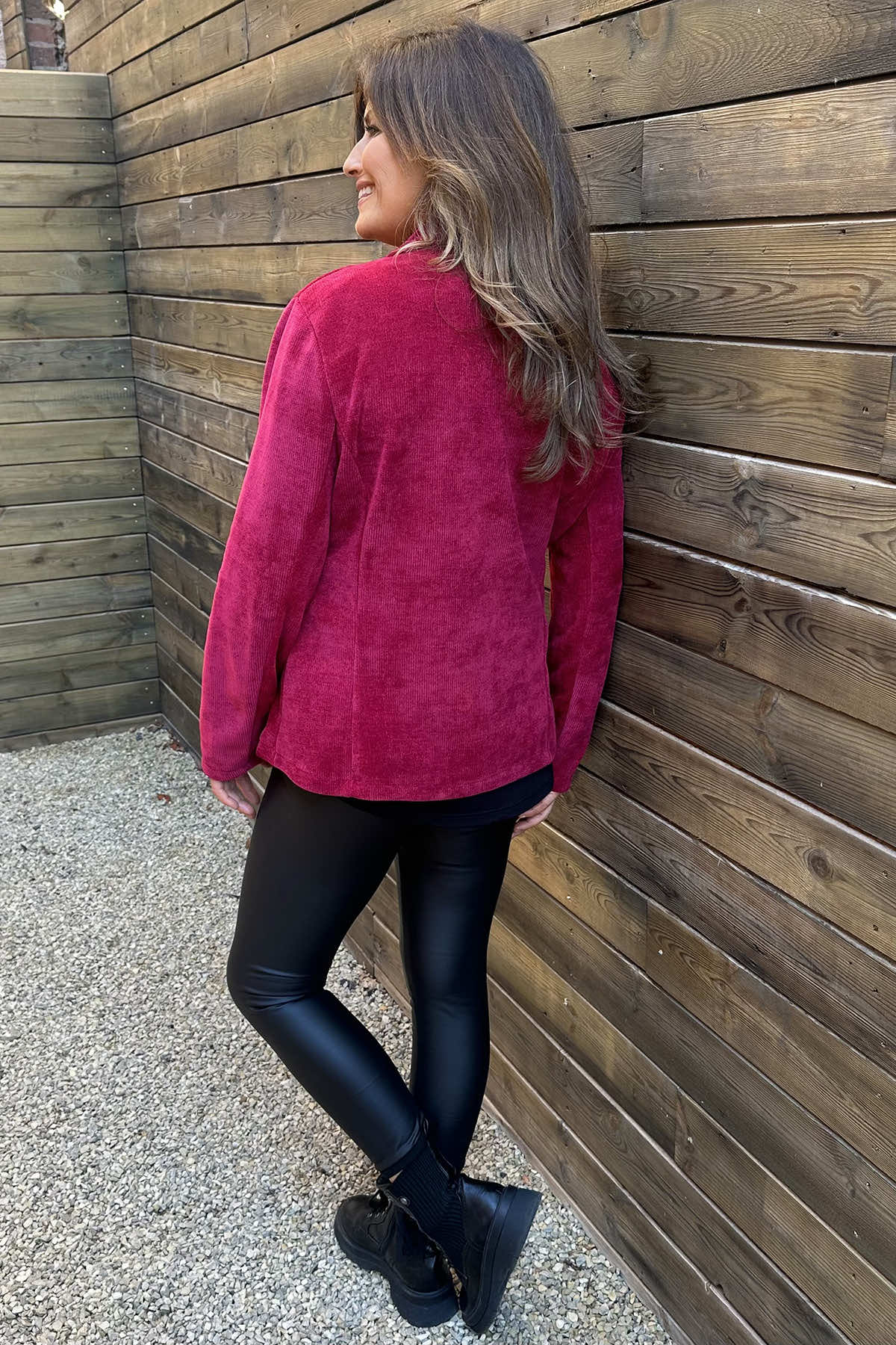 Stephanie Cord Jacket Red